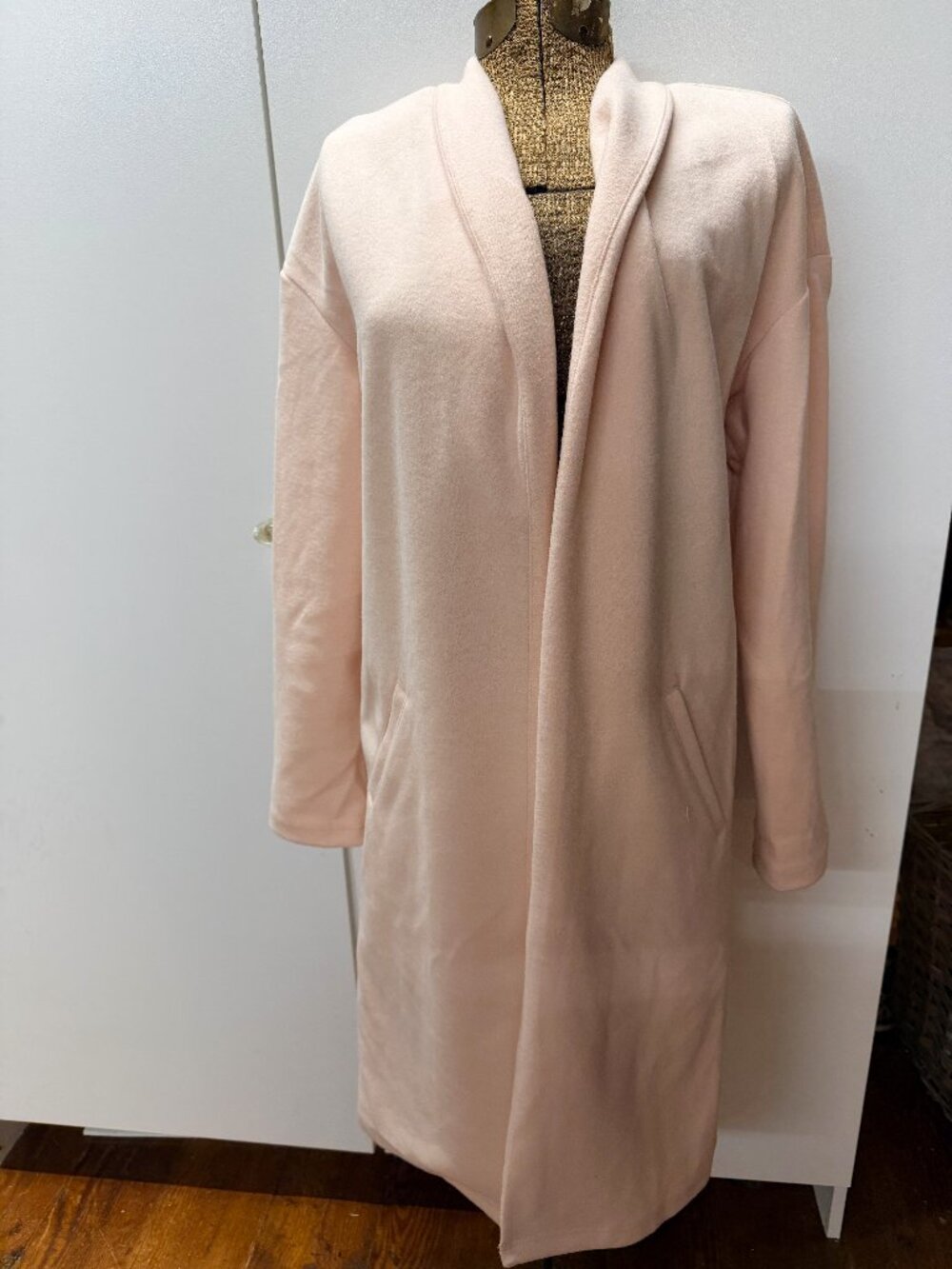 LEITH Light Pink Poly/Cotton Unlined Coat w/Side Pockets Sz M